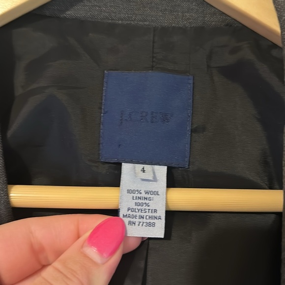 J Crew 100% Wool Grey Blazer Size 4 - Picture 2 of 9